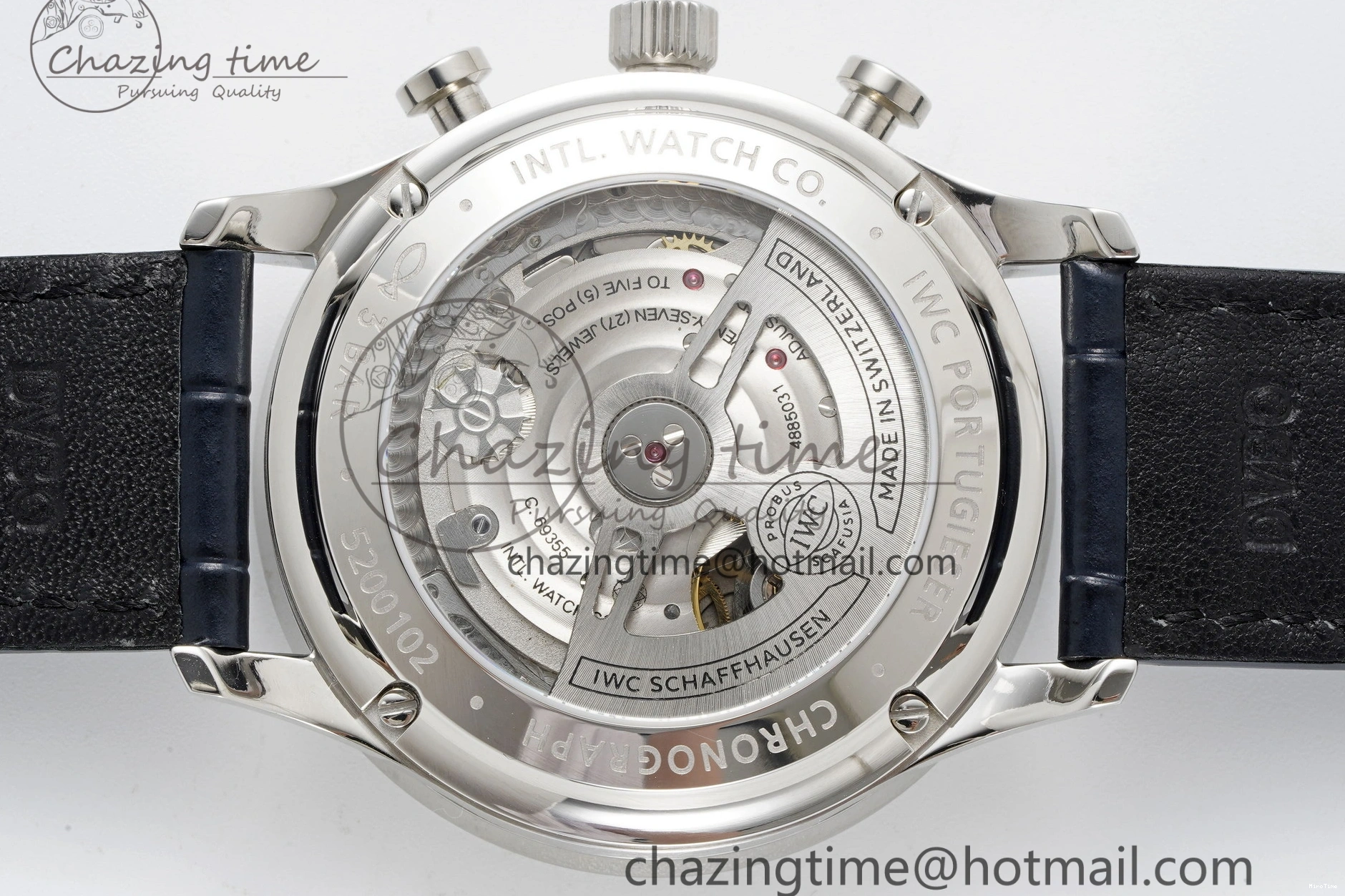 MIROTIME 0408 Portuguese Chrono IW3716 RSF 1:1 Best Edition Blue Dial on Black Leather Strap A RelaxedFit 7045